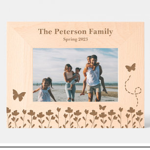 Family Spring Flowers Custom Wood Picture Frames