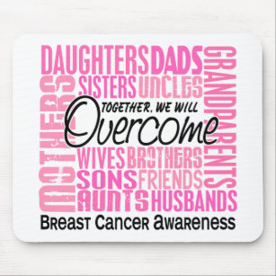 Family Square Breast Cancer Mouse Pad