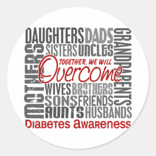 Family Square Diabetes Classic Round Sticker