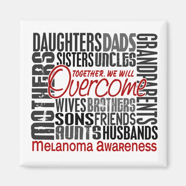 Family Square Melanoma Magnet (Front)