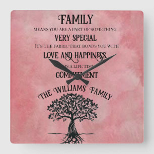 Family square wall clock