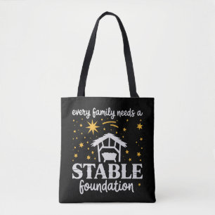 Family Stable Foundation Christian Jesus Christmas Tote Bag