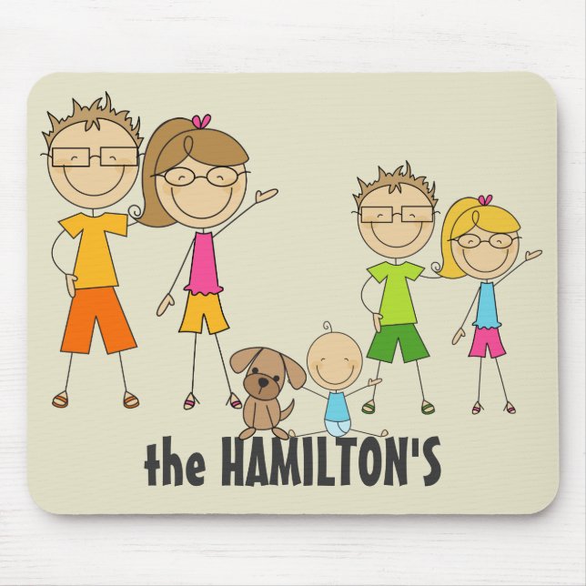 Family Stick Figure Mousepads (Front)