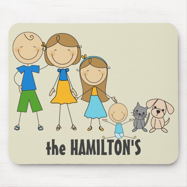 Family Stick Figure Mousepads (Front)