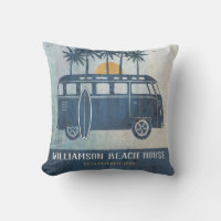 Family Summer Beach House Retro Van Monogrammed