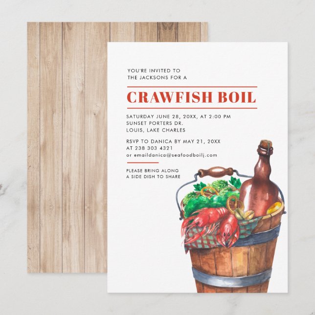 Family Summer Seafood Boil Invitation (Front/Back)