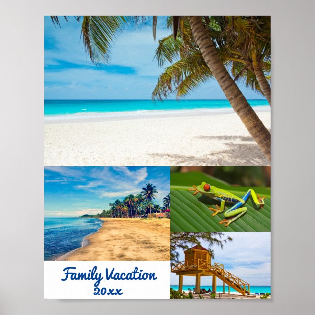 Family Summer Vacation Photo Collage Template Poster (Front)