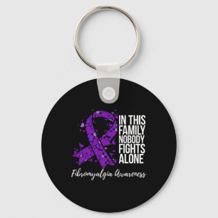 Family Support Fibromyalgia Awareness  Key Ring