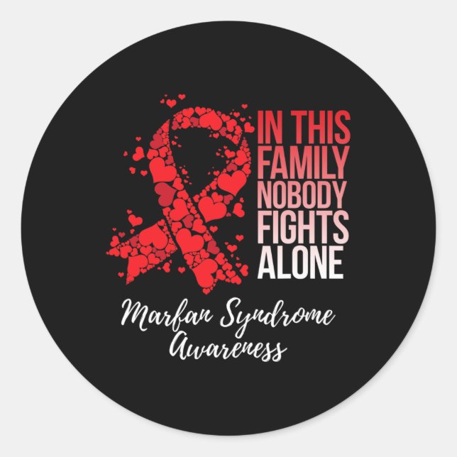 Family Support Marfan Syndrome Awareness  Classic Round Sticker (Front)