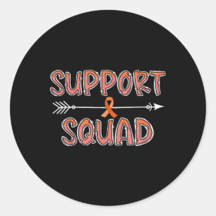 Family Support Squad Kidney Cancer Awareness Match Classic Round Sticker