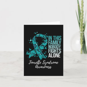 Family Support Teal Ribbon Tourette Syndrome Aware Card