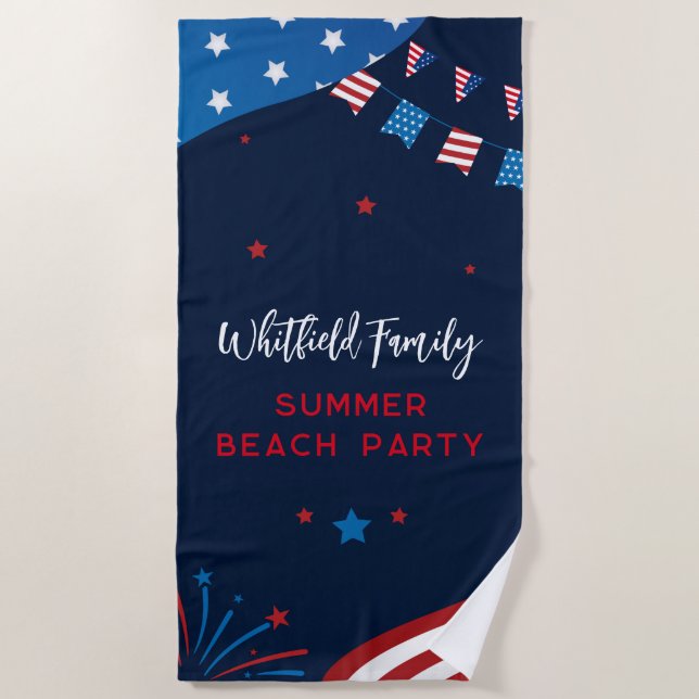 Family Swag Tropical Vacation Custom Matching Beach Towel (Front)