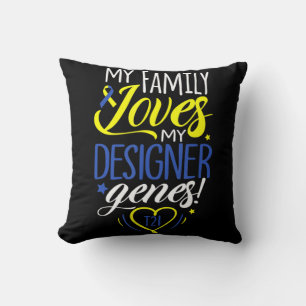 Family T21 World Down Syndrome Awareness Day Kids Cushion