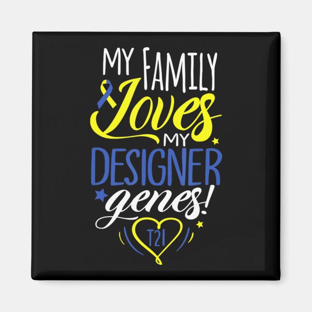 Family T21 World Down Syndrome Awareness Day Kids  Magnet (Front)