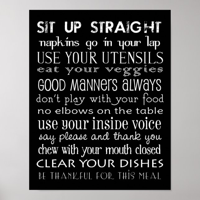Family Table Rules Poster (Front)