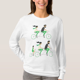 Family Tandem Bicycle Cycling T-Shirt