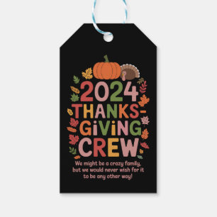 Family Thanksgiving 2024 Crew Turkey Matching Gift Tags