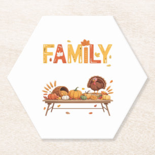 Family Thanksgiving 2025 Thankful For My Tribe Ess Paper Coaster