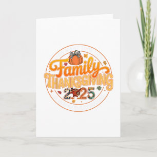Family Thanksgiving 2025 Thankful Grateful Pumpkin Card