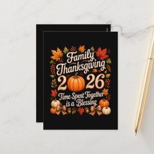Family Thanksgiving 2026 Thanksgiving Crew Holiday Postcard