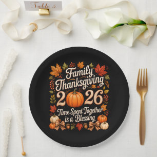 Family Thanksgiving 2026 Thanksgiving Crew Paper Plate