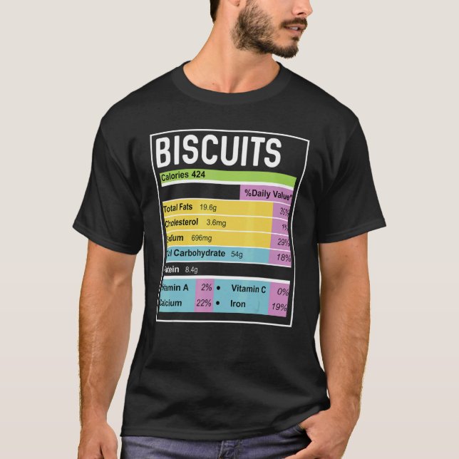 Family Thanksgiving  Biscuits Nutrition Facts T-Shirt (Front)