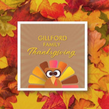 Family Thanksgiving Personalised Paper Napkin