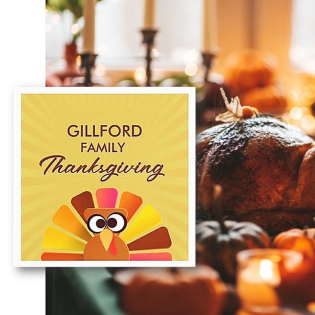 Family Thanksgiving Personalised Paper Napkin (Creator Uploaded)
