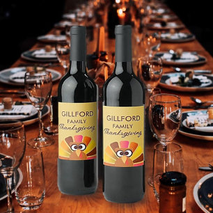 Family Thanksgiving Personalised Wine Label