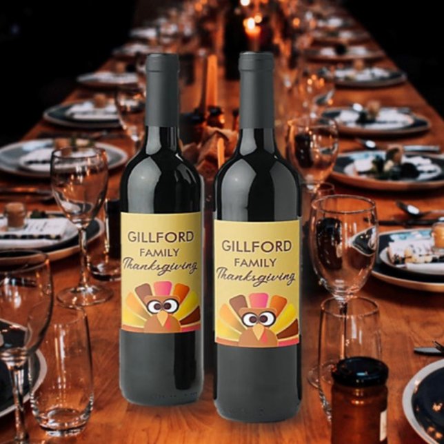 Family Thanksgiving Personalised  Wine Label (Creator Uploaded)