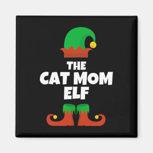 Family The Cat Mum Elf Christmas Matching Pj Pajam Magnet