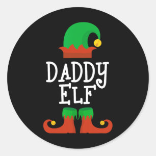 Family The Daddy Elf Christmas Matching Pj Pajama  Classic Round Sticker