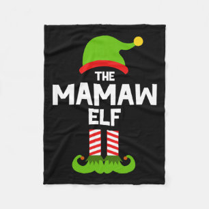 Family The Mamaw Elf Christmas Matching Pajama Pj  Fleece Blanket
