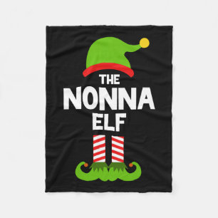 Family The Nonna Elf Christmas Matching Pajama Pj  Fleece Blanket
