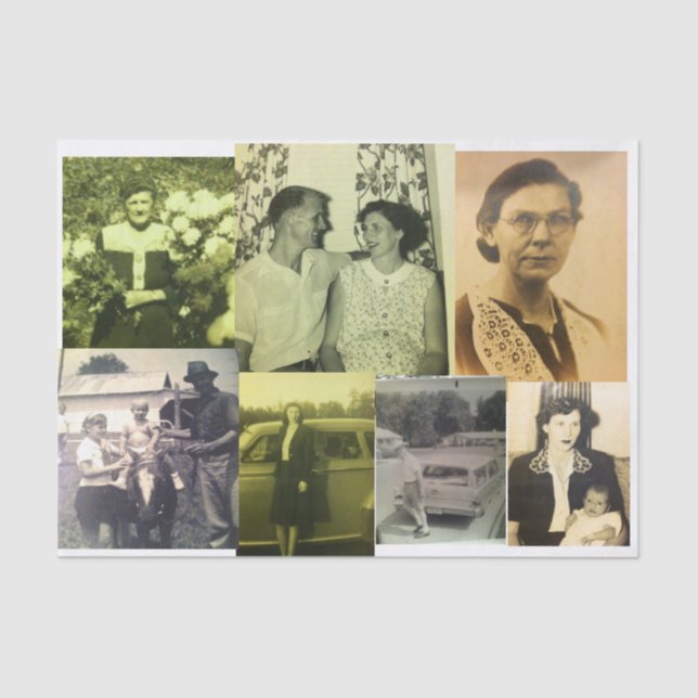 family ties 40’s 50’s 60’s family portraits tissue paper (Front)