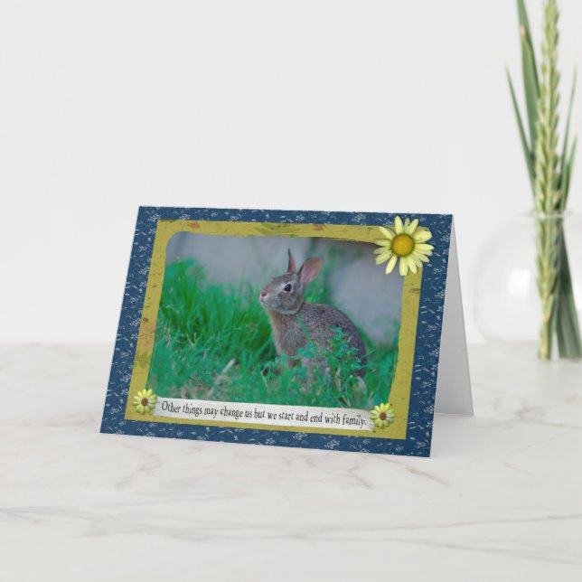"Family ties" Baby Bunny Greeting Card (Front)