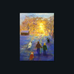 Family Time Canvas Print<br><div class="desc">A family of Tri,  White and Sable rough collies walking through snow with their people.  CWB logo is on the woman's jacket. Family time was created for and donated to ColliesWithoutBorders by www.fostermoments.com. 

Every purchase helps a collie in need.  To learn more about our organization visit our website www.ColilesWithoutBorders.org</div>