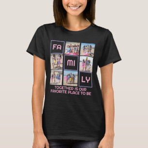 Family Together 6 Photos and Personalised Text T-Shirt