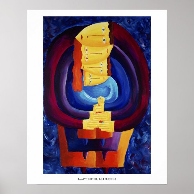 Family Together Modern Portrait Painting Art Print (Front)
