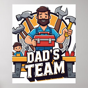 Family Tool Team Dad Digital Poster