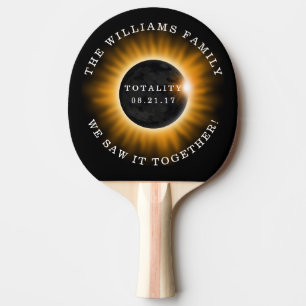 Family Totality Solar Eclipse Personalised Ping Pong Paddle