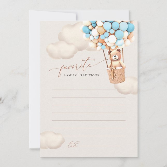 Family Traditions Bear Balloons Baby Shower (Front)