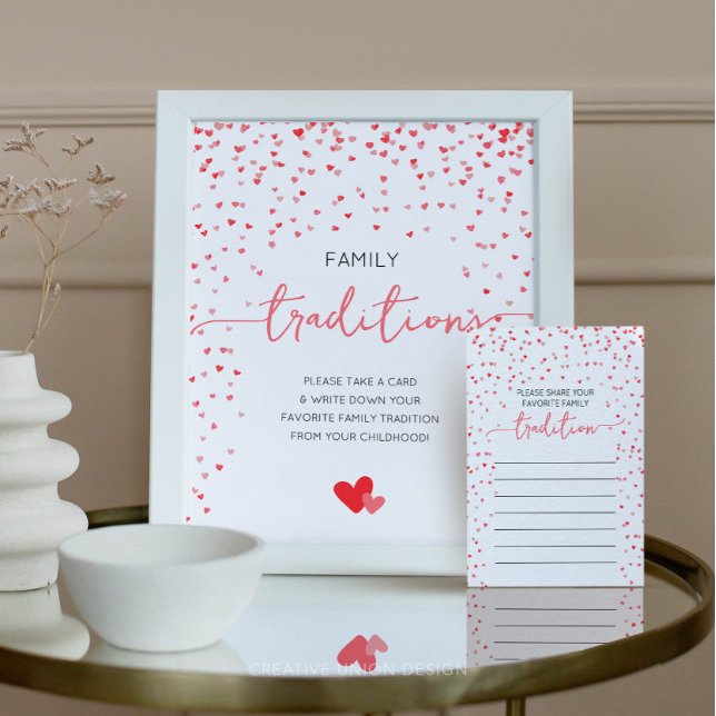 Family Traditions Card Baby Shower Game (little sweetheart baby shower)