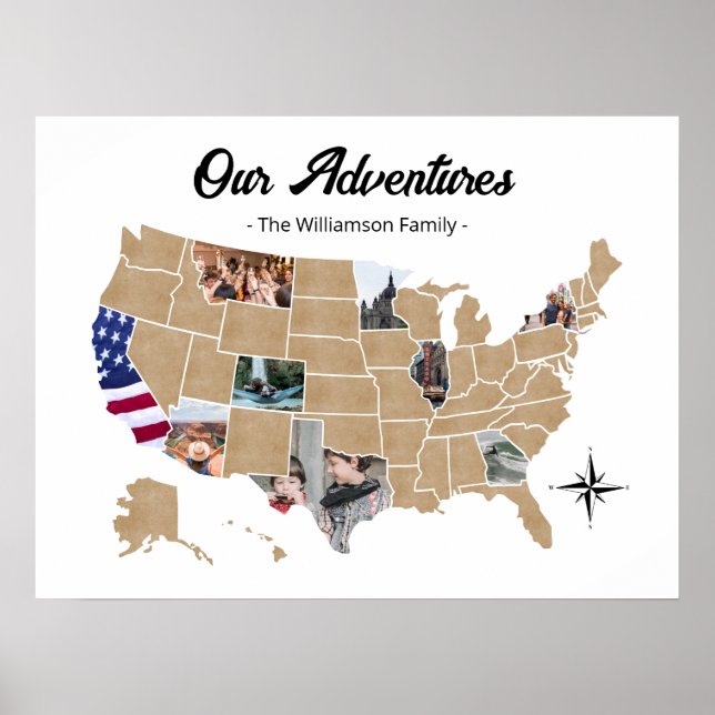 Family Travel Adventures USA Photo Collage Poster (Front)