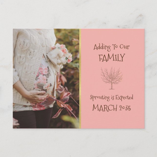 Family Tree Addition | Pregnancy Announcement Postcard (Front)