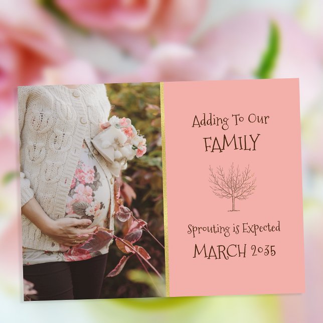 Family Tree Addition | Pregnancy Announcement Postcard (Creator Uploaded)