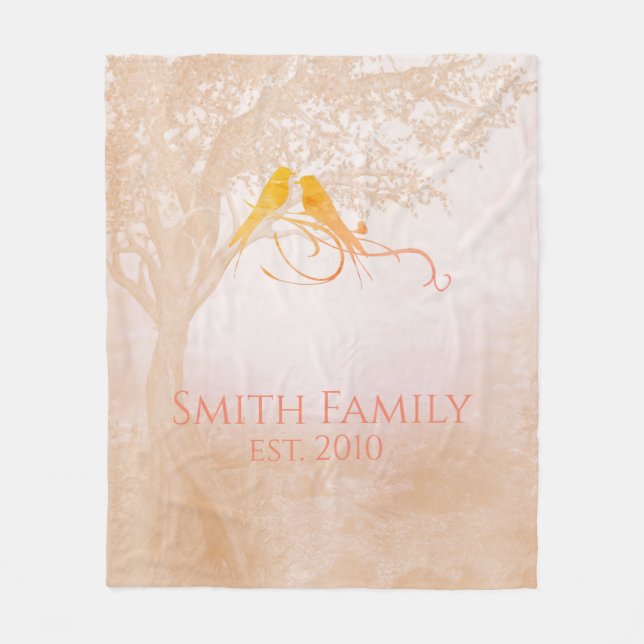 Family Tree Celebration Custom Fleece Blanket (Front)