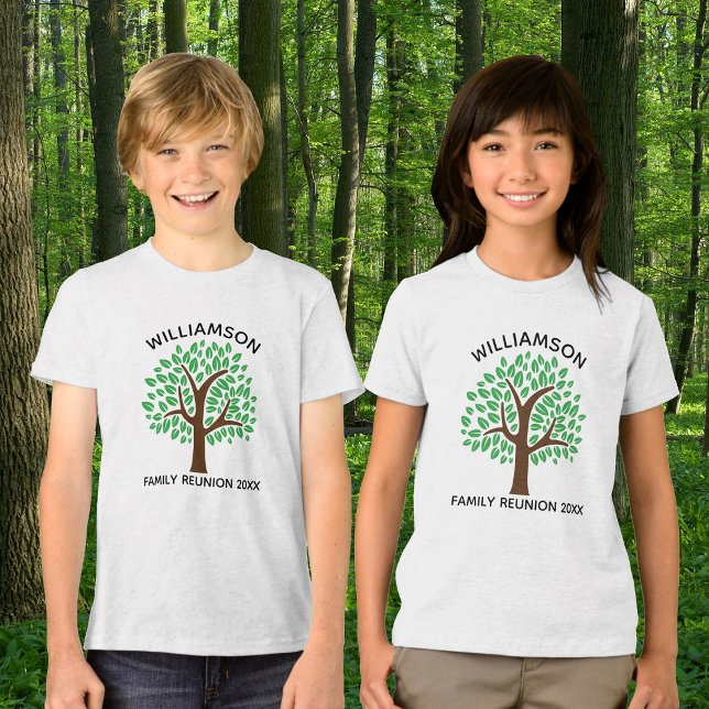 Family Tree Cute Custom Reunion Party Kids Tri-Blend Shirt (Creator Uploaded)