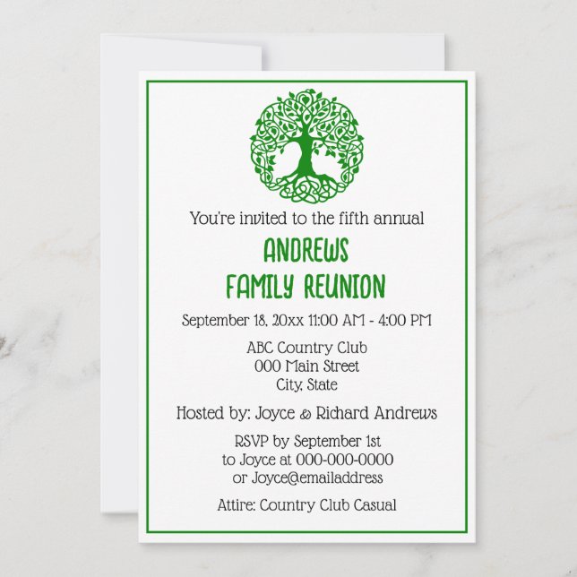 Family Tree Family Reunion Celebration #2 Invitation (Front)