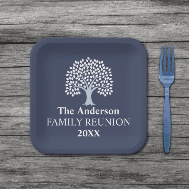 Family Tree Family Reunion Custom Name/Date Paper Plate (Creator Uploaded)